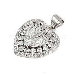 Brass Micro Pave Cubic Zirconia Pendants&nbsp;KK-P323-11D-P02