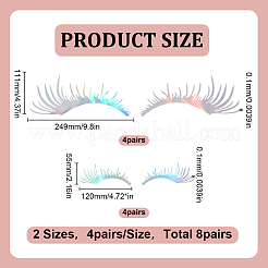 8 Pairs 2 Styles Eyelash Shape Waterproof PVC Picture Stickers&nbsp;DIY-HY0003-05C
