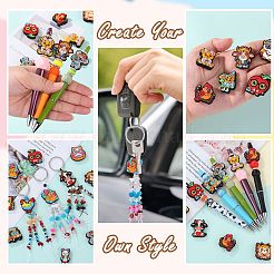 12Pcs 6 Style Food Grade Eco-Friendly Silicone Focal Beads&nbsp;SIL-SZ0002-72B