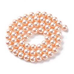 UV Plating Pearlized Glass Pearl Beads Strands&nbsp;GLAA-F128-01A-T7