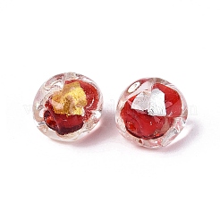 Handmade Gold & Silver Foil Glass Beads&nbsp;FOIL-Q003-01G