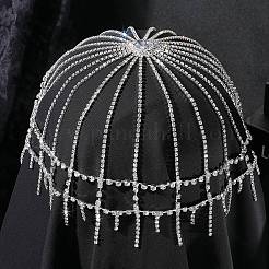合金ラインストーンヘッドバンド  プラチナ  313x7mm&nbsp;AJEW-WH20020-247P