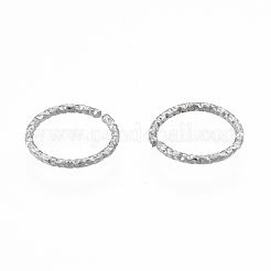 変色しない304ステンレススチールオープン丸カン  ダイヤモンドカットのテクスチャラウンド  ステンレス鋼色  10x1mm  18ゲージ  内径：8mm&nbsp;STAS-N092-167A-01