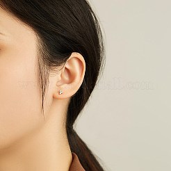Rhodium Plated 925 Sterling Silver Stud Earring&nbsp;EJEW-BB72109-P-A3