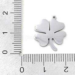 304ステンレスペンダント  クローバーチャーム  ステンレス鋼色  16.5x15x1mm  穴：1mm&nbsp;STAS-Z183-03P