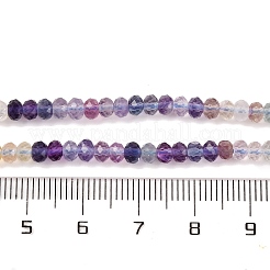 天然石蛍石ビーズ連売り  多面カット  ロンデル  4x3mm  穴：0.8mm  約143個/連  15.75インチ（40cm）&nbsp;G-F770-D08-03