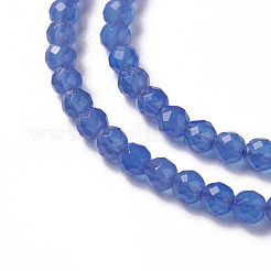 Natural Blue Agate Beads Strands&nbsp;G-F596-12C-4mm