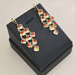 Brass Heart Tassel Hoop Earrings&nbsp;IA3670