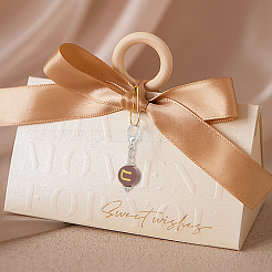 手作りポリマー粘土ペンダント装飾2セット  亜鉛合金カニカン付き  アルファベット  大文字のフラットラウンド  プラチナ  28mm  26個/セット&nbsp;HJEW-PH0001-58P