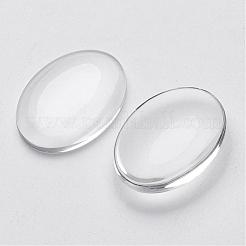 ペンダントを作るためのクリアドーム型のガラスカボション  オーバル  25x18mm  5.4mm（範囲：4.9~5.9mm）の厚さ&nbsp;X-GGLA-G011