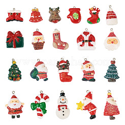 21Pcs 21 Styles Opaque Resin Glitter Powder Pendants&nbsp;RESI-TA0001-98