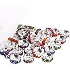 Rondelle Brass Rhinestone Spacer Beads&nbsp;RB-PH0001-06S-NF