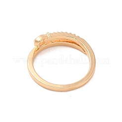 Brass Micro Pave Cubic Zirconia Open Cuff Rings&nbsp;RJEW-R146-05A-KCG