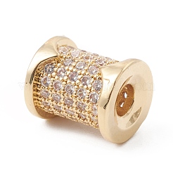 Eco-Friendly Rack Plating Brass Micro Pave Cubic Zirconia Beads&nbsp;KK-F835-24C-G