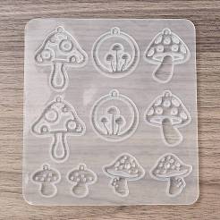 DIYシリコンモールド  レジン型  キノコ  UVレジン用  エポキシ樹脂工芸品作り  ホワイト  125x115x4.5mm  穴：2mm&nbsp;SIMO-C022-01A