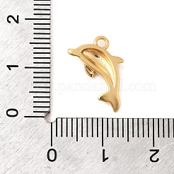 真鍮製チャーム  ニッケルフリー  18KGP本金メッキ  イルカ  11x14x2.5mm  穴：1.6mm&nbsp;KK-C117-01A-G