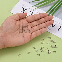 変色しにくい304ステンレススチール製クイックリンクコネクター  チェーンパーツ  ナンバー3形の留め金  ステンレス鋼色  8x4x1mm&nbsp;STAS-R063-16
