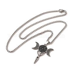 201 Stainless Steel Enamel Pendant Necklaces&nbsp;NJEW-P293-09G