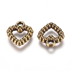 CCBプラスチックチャーム  ハート  アンティーク黄金  15x13x3mm  穴：1.8mm&nbsp;CCB-E052-02AG
