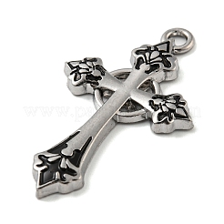 合金ペンダント  クロス  プラチナ  49.5~50x28.5x3.5mm  穴：3mm&nbsp;PALLOY-M218-15P