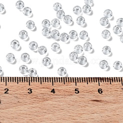 ガラス玉  色の内側  丸い穴  ラウンド  ゲインボロ  4x3mm  穴：1.4mm  7650個/ポンド&nbsp;SEED-H002-J-A702