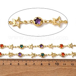 Brass Star with Round Link Chains&nbsp;KK-D422-01G