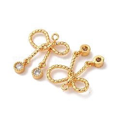 Brass Micro Pave Cubic Zirconia Pendants&nbsp;KK-K382-59G