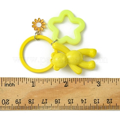 アクリルキーホルダー  鉄パーツ  クマ  きいろ  6.2cm&nbsp;KEYC-FS00008-03