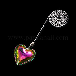 Heart Glass Charms Ceiling Fan Pull Chain Extenders&nbsp;HJEW-TAC0163