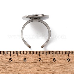 304ステンレススチールオープンカフ金具  ベゼルカップリングのセッティング  オーバル  ステンレス鋼色  トレイ：25x18mm  内径：18mm&nbsp;STAS-R123-02L-P