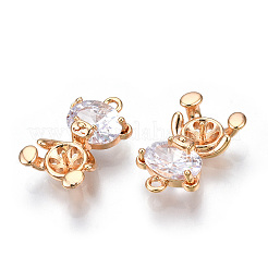 Brass Micro Pave Clear Cubic Zirconia Peg Bails Pendants&nbsp;KK-N216-399