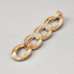 Oval Link Chain Alloy Adjustable Jean Button Pins&nbsp;FIND-WH0126-827KCG