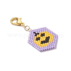 5Pcs Halloween Glass Seed Beaded Pendant Decorations&nbsp;HJEW-MZ00343