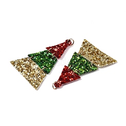 PUレザービッグペンダント  クリスマステーマ  カラフル  クリスマスツリー  61x42x2mm  穴：5mm&nbsp;FIND-N005-73E
