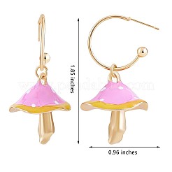 Enamel Mushroom Dangle Stud Earrings&nbsp;JE987D