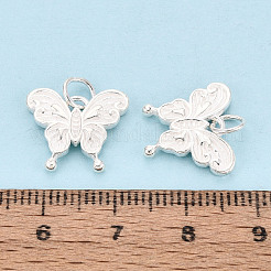 スターリングシルバーの蝶チャーム925個  銀  13x15x2.5mm  丸カン：5x0.5ミリ  内径：4mm&nbsp;STER-T009-01S