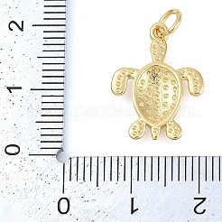ラックメッキ真鍮チャーム  長持ちメッキ  カドミウムフリー＆鉛フリー  18KGP本金メッキ  丸カン付き  カメ  18.5x14x2.5mm  穴：3.5mm&nbsp;KK-P287-38E-G