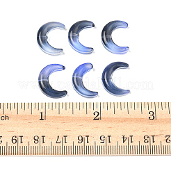 グラデーションカラーの手作りランプワークビーズ20個  ムーン  マリンブルー  16.5x13x5.5mm  穴：1mm  20個/セット&nbsp;LAMP-FS0001-18F
