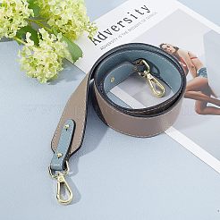 Puレザーバッグハンドル  合金回転式ナスカン付き  バッグストラップ交換用アクセサリー  グレー  95x3.8x0.4cm&nbsp;FIND-WH0064-16A