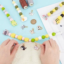 6Pcs Beadable Bamboo Knitting Needle & 6Pcs Cat Alloy Enamel Stitch Marker Kits&nbsp;DIY-DR00013