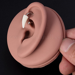 アクリルタスク 316L サージカルステンレススチール ホースシューバーベルリップリング  ホワイト  ステンレス鋼色  8mm&nbsp;FS-WG3DDAE-01