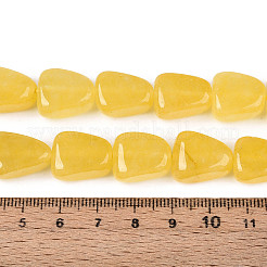 天然石ホワイトジェイドビーズ連売り  三角形  染め  ゴールド  13~20x10~14x6.5~10mm  穴：1~1.2mm  約21~23個/連  14.37~15.16インチ（36.5~38.5cm）&nbsp;G-N354-02A-07