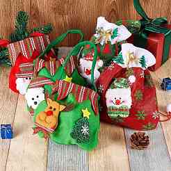 7Pcs 7 Style Christmas Non-woven Fabrics Candy Bags Decorations&nbsp;ABAG-SZ0001-16