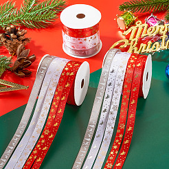 3ロール10m 5色ホットスタンプクリスマスポリエステルリボンセット  ギフト包装用  ミックスカラー  3/8インチ（9.5mm）  2メートル/色について&nbsp;OCOR-TA0002-13