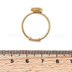 Adjustable 304 Stainless Steel Enamel Cuff Rings for Women&nbsp;LS-RJEW-B152-01G-01
