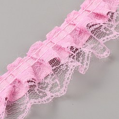ステインフラワーレースリボン  衣服の装飾用のプリーツレーストリミング  パールピンク  1-3/4インチ（46mm）  約43.74ヤード（40m）/バンドル&nbsp;OCOR-WH0082-194A