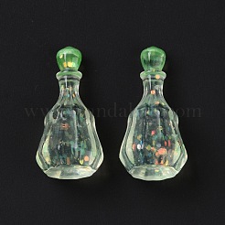 ダミーボトル透明レジンカボション  スパンコール  芝生の緑  32x16mm&nbsp;RESI-E025-06A
