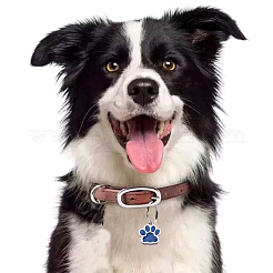 合金エナメルチャーム  グリッターパウダー付き  犬の足跡  プラチナ  藤紫色  17.7x16.6x2mm  穴：2mm&nbsp;X1-ENAM-TAC0001-05A