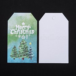 紙ギフトタグ  ハングタグ  ジュートより糸付き  クリスマスの装飾のための  クリスマステーマの模様  7.6x4.5x0.02cm  穴：5mm  50個/袋&nbsp;CDIS-P005-D10