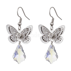 3 Pairs 3 Size Filigree 3D Butterfly Brass Dangle Earrings&nbsp;EJEW-JE05677